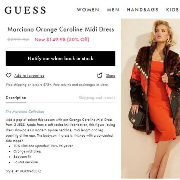 MARCIANO 🍊 "Caroline" Sleeveless Body-Con Scuba Dress - Picture 15 of 15